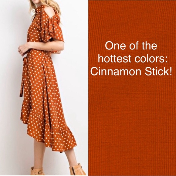 Polka Dot Midi Wrap Dress - Picture 2 of 5